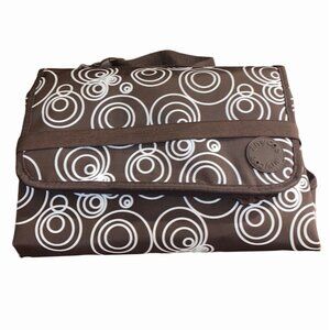Amy Coe Baby Portable Changing Pad Travel Mat Clutch Bag Organizer Brown White